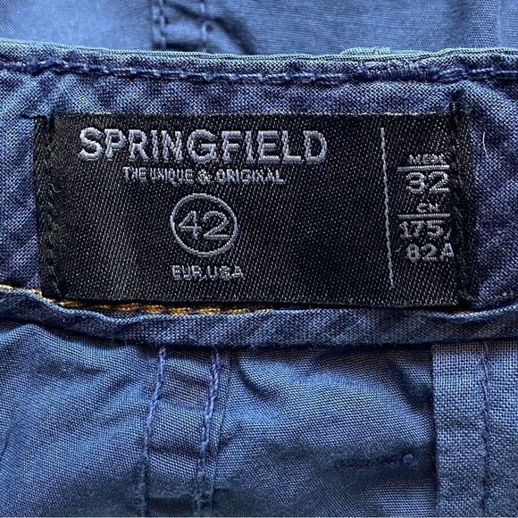 Springfield Blue Fish Print Shorts Size 32 - Picture 3 of 10